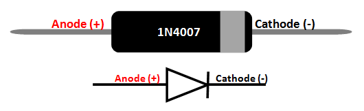 1N4007 Diode 2D Representation