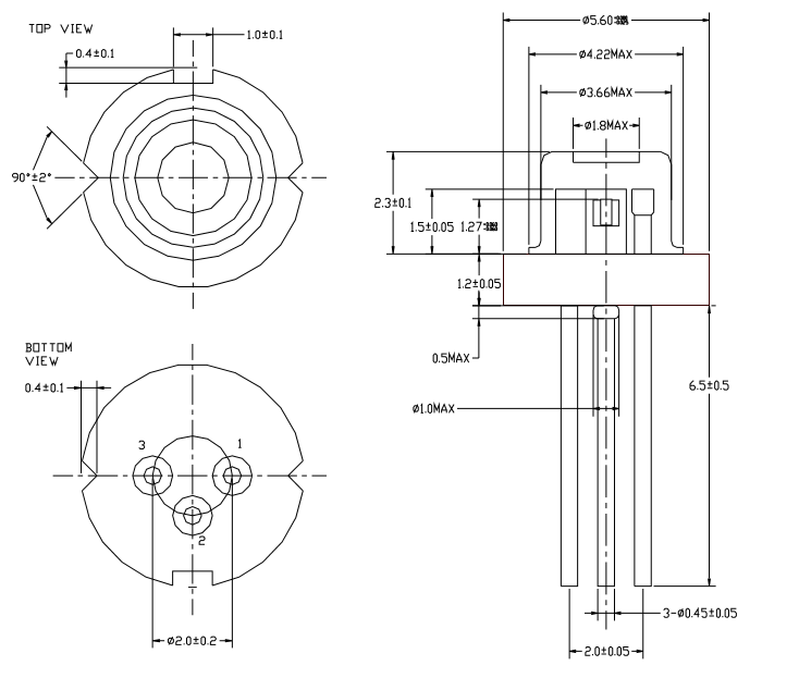 laser diode Dimensions