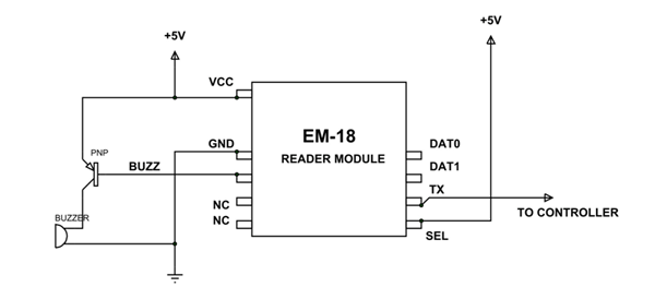 EM-18 RFID Reader Circuit Diagram