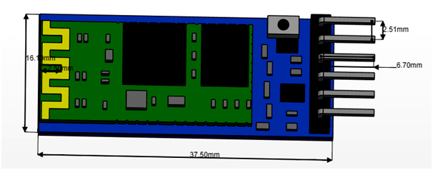 HC-05 Bluetooth Module Dimensions