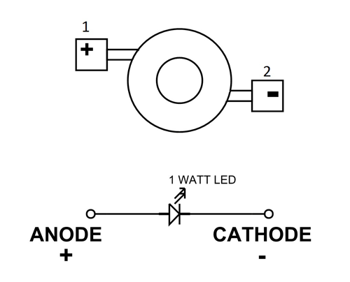 1 Watt LED Pinout