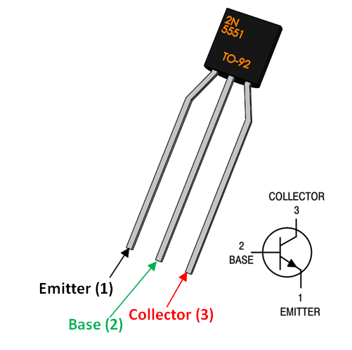 2N5551 NPN Amplifier Transistor Pinout 