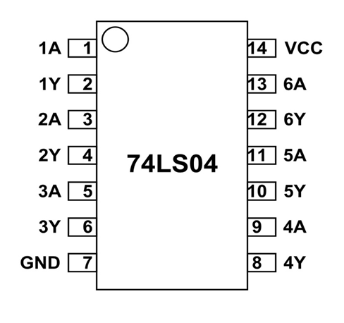 74LS04 Pinout.