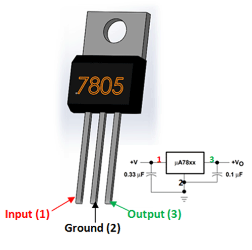 Simple 5V Power Supply Circuit Using LM7805 Regulator IC