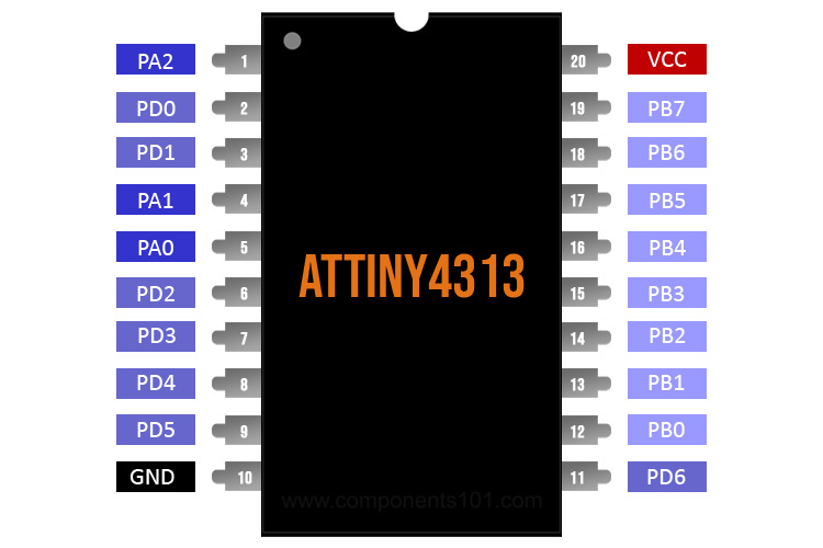 50x ATtiny 4313-su SOIC 8-bit microcontroladores-MCU AVR 4kb 20mhz 1.8-5.5v 