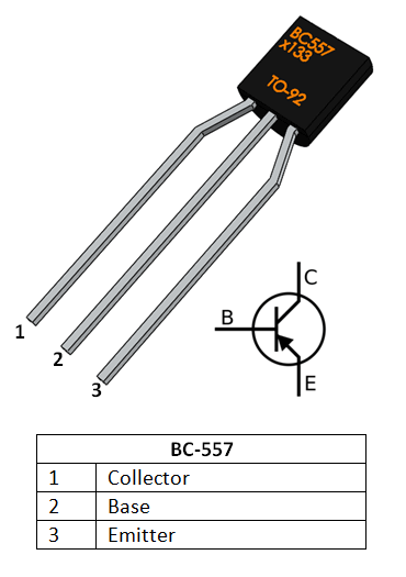 BC557 Transistor Pinout, Description, Equivalent & Datasheet