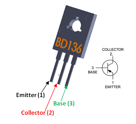 BD136 Transistor Pinout