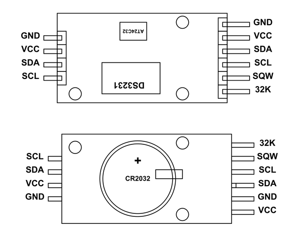 DS3231 RTC Module Pinout