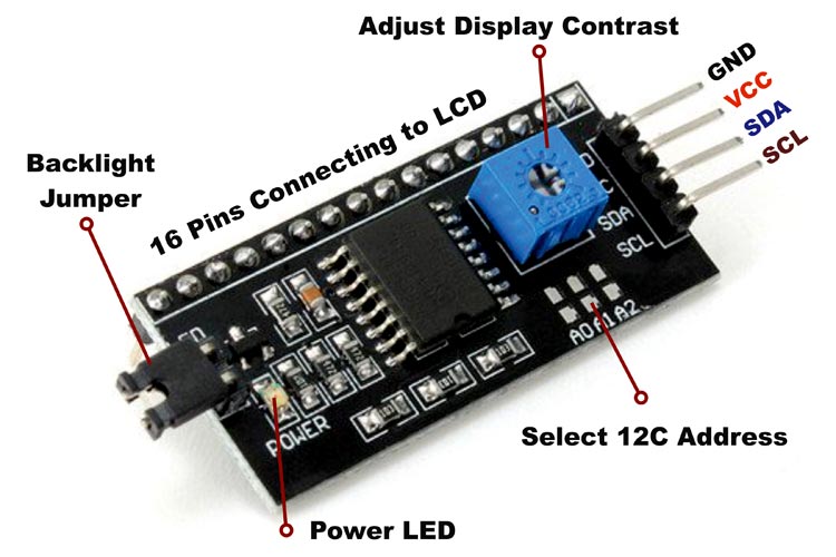 I2C Serial Interface Adapter Module Pinout