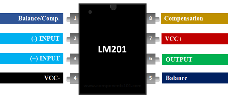 LM201 Op-Amp Pinout