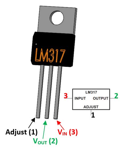 LM317 Voltage Regulator Pinout