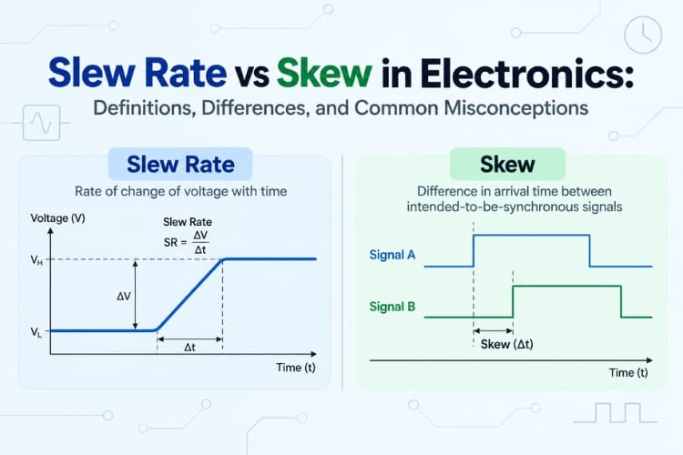 Slew Rate vs Skew in Electronics: Definitions, Differences, and Common Misconceptions