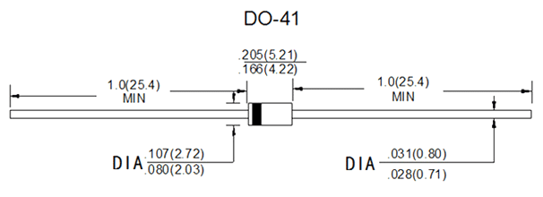 1N4004 dimensions