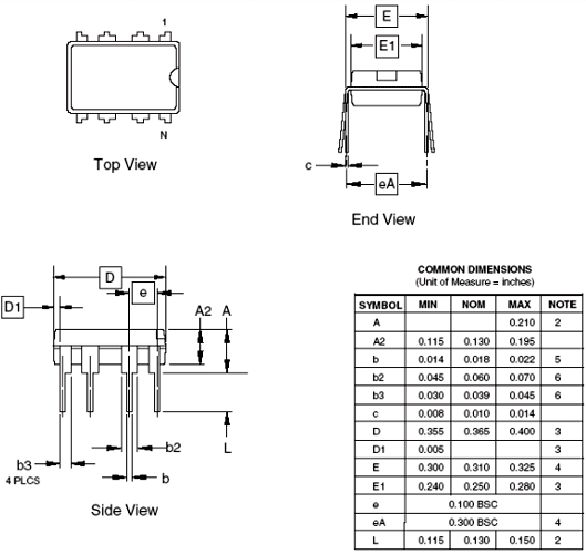 24C04 Dimensions