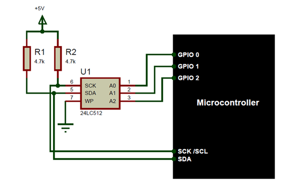 24LC512 Microcontroller Circuit
