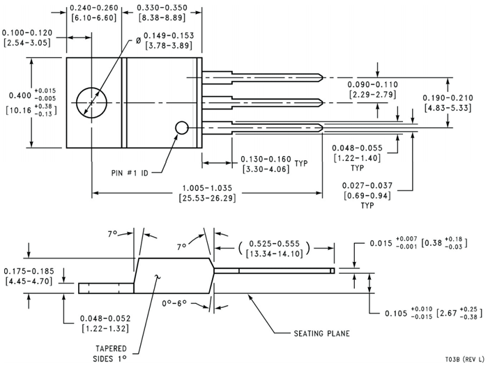 LM7912 Negative Voltage Regulator Dimensions