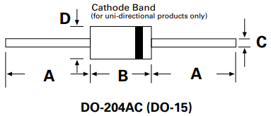 20 x P6KE180A 180v transient suppression diode 