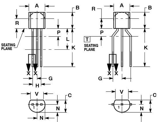  2N222 NPN-transistor 2D-model