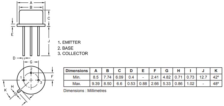 2N3053 Dimensions