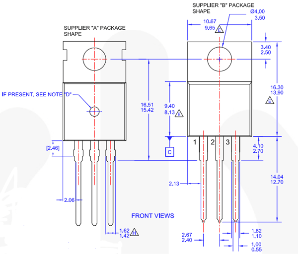 2SC1061 NPN Power Transistor 2D model
