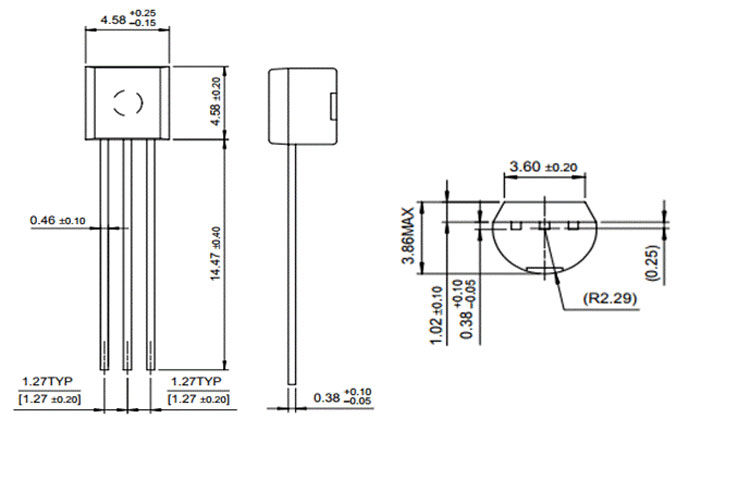 2SC1815 NPN Transistor 2-D Model