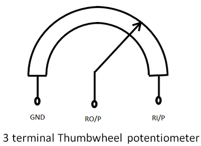 3 Terminal Thumbwheel Potentiometer