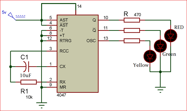 4017 IC in Astable Mode