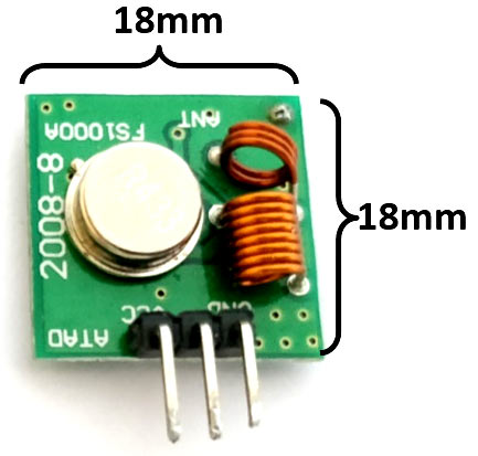 433 MHz RF Transmitter Module Dimensions