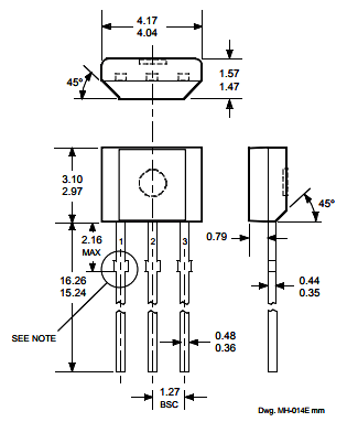  A3144 Hall effect Sensor 2D model