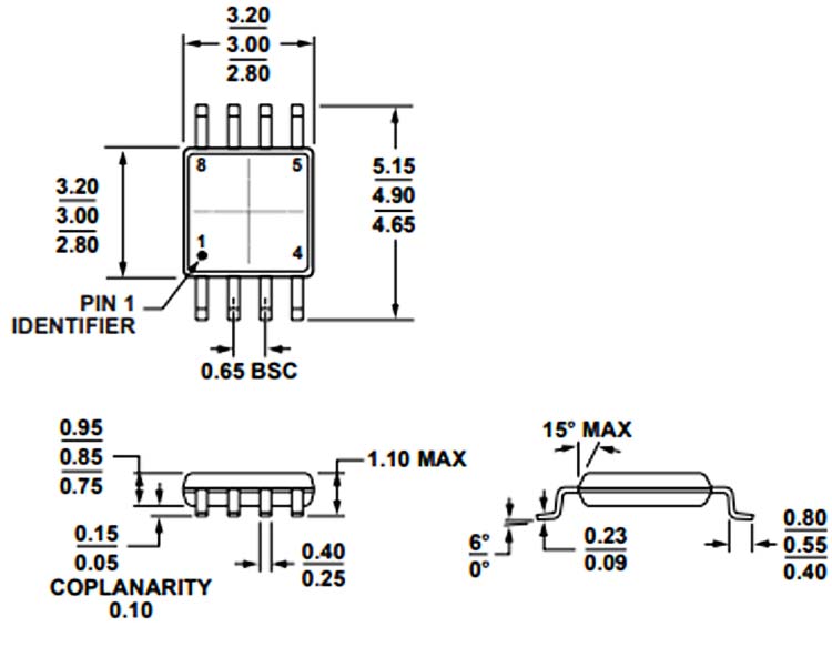 AD8310 Dimensions