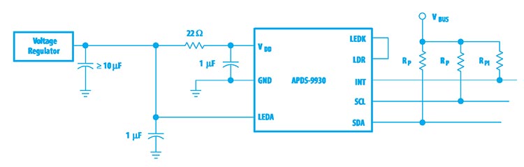 APDS-9930 sensor minimal schematics