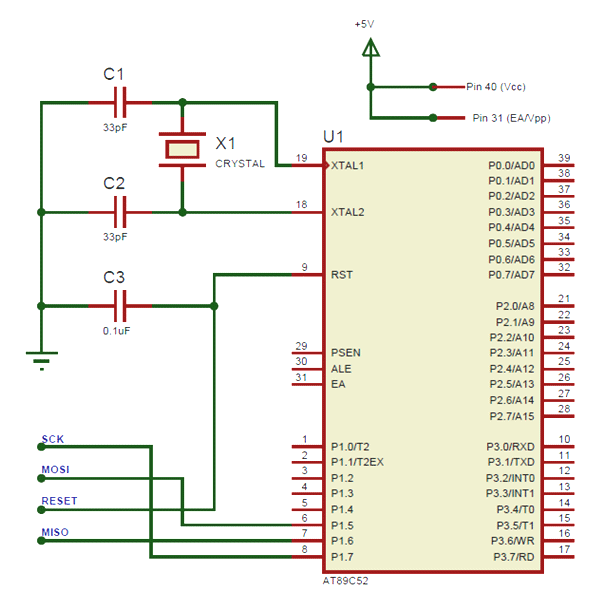 At89s52 Microcontroller Pinout  Pin Configuration