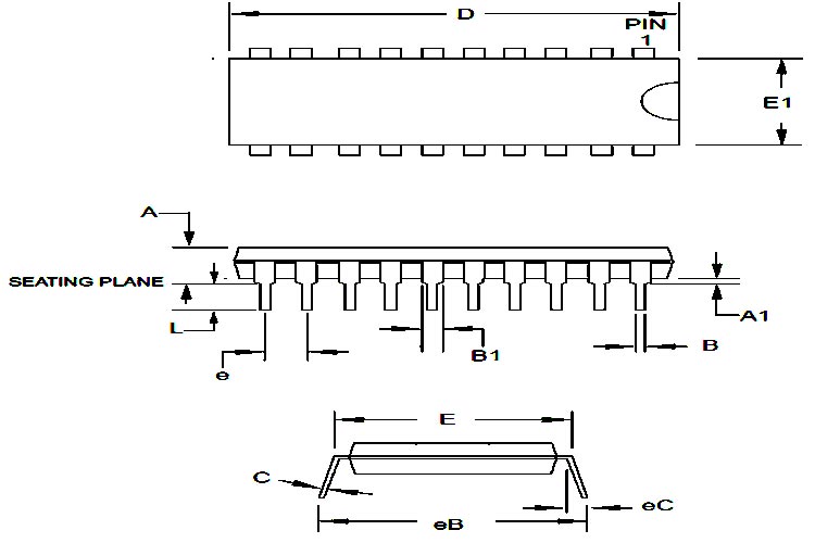 ATTiny4313 Dimensions