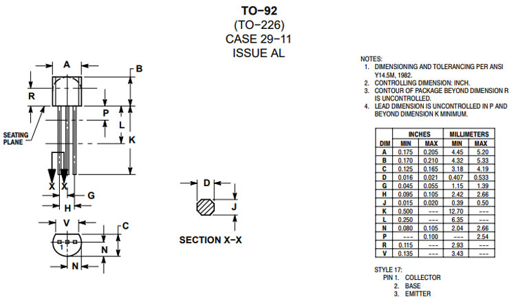 BC488 Transistor Dimensions