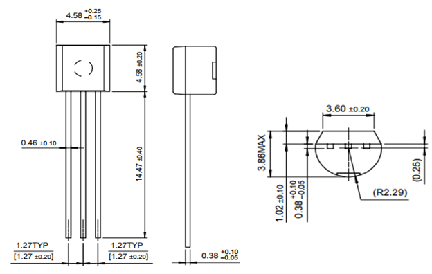 BC558 Transistor Dimensions