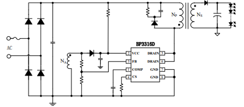 DealMux BP3316D DIP-8 Reemplazo Tipo de paquete SMT LED controlador IC 10Pcs 