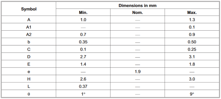 BS801B Dimensions