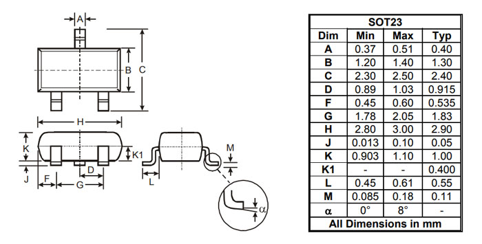 BSS123 Logic Level N Channel Mosfet 2-D Model