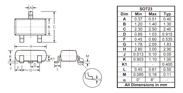 BSS138 Dimensions