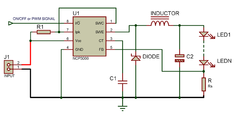 NCP3066 Buck Converter Circuit Diagram