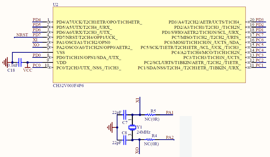 CH32V003 Circuit Diagram