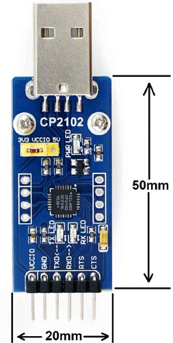 CP2102 UART Module Dimensions