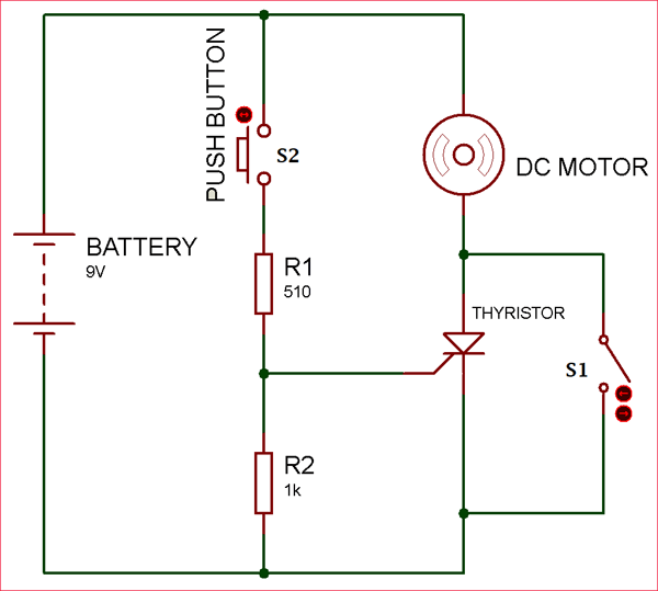 Circuit Diagram using Thyristor TYN612