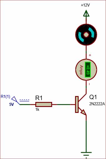  Circuit using 2N222 NPN transistor