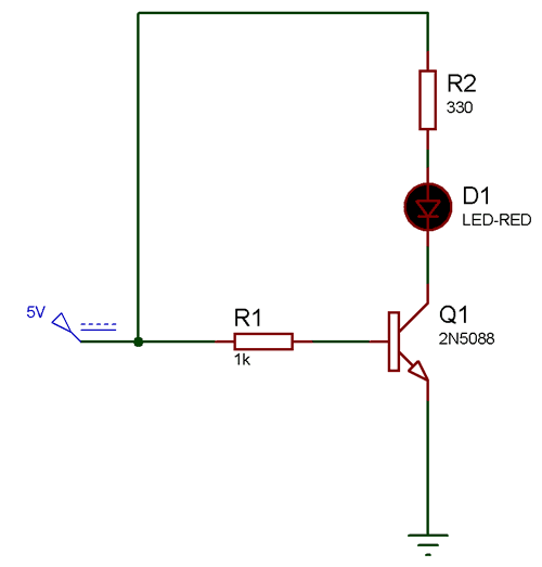 2N5088 NPN transistor circuit diagram
