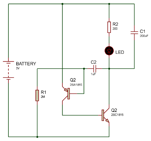  Circuit using 2SA1015 PNP Transistor Pinout