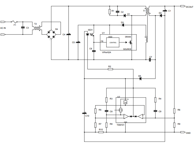 VIPER22A SMPS Controller Circuit Diagram