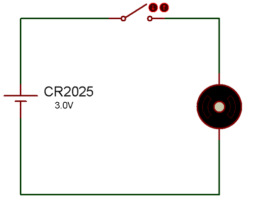 Circuit using cr2025 battery