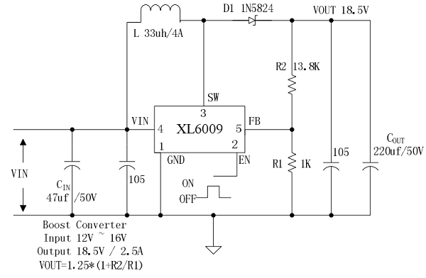 XL6009 PWM Switching Datasheet, Pinout, Equivalent, Circuit, 58% OFF