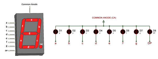 Common Cathode 7 Segment Display